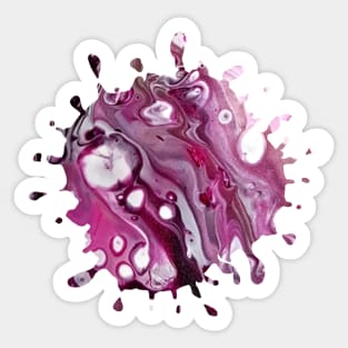 Pink/Purple Acrylic Pour Painting Sticker